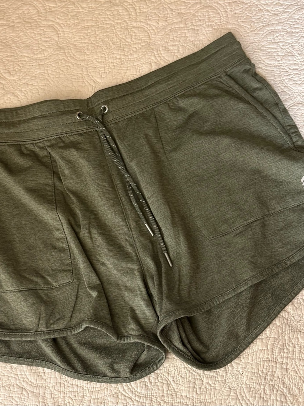 Free Country Olive Green Fleece Lounge Shorts